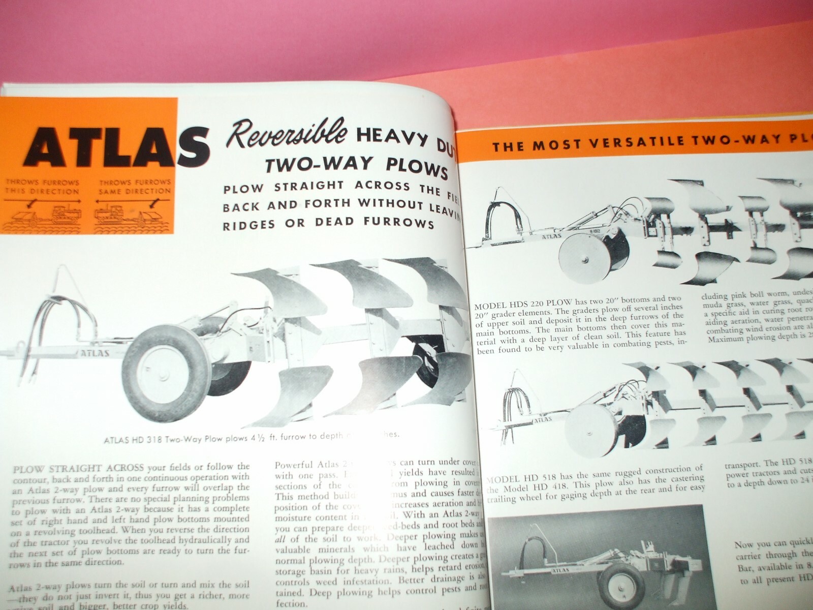 VINTAGE 1960'S ATLAS AGRICULTURAL IMPLEMENTS & EARTH MOVING EQUIPMENT CATALOG