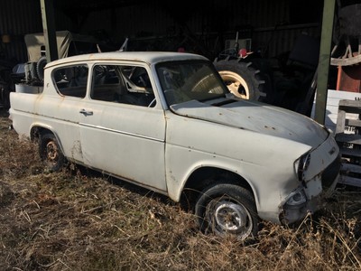 2 x Ford Anglia 105E Body Shells & Trim