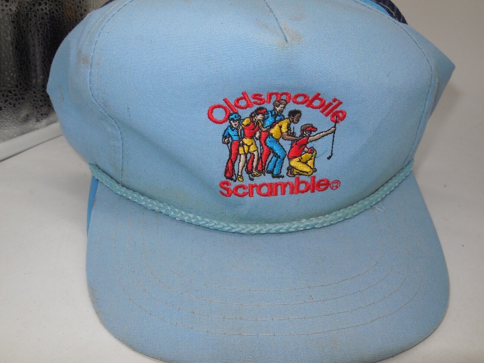 1C Vintage Oldsmobile Scramble SnapBack Hat Golf Sky Blue 1C Vintage Oldsmobile Scramble SnapBack Hat Golf Sky Blue