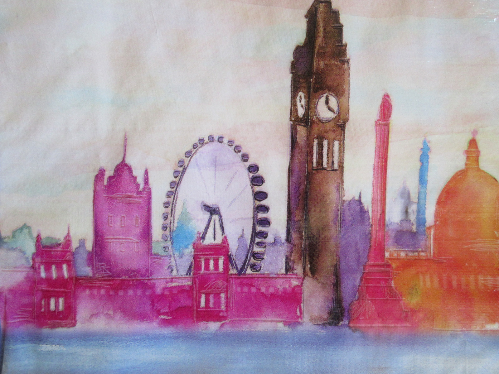 London Skyline Ferris Wheel Big Ben Reusable Shopping Tote Gift Bag NEW