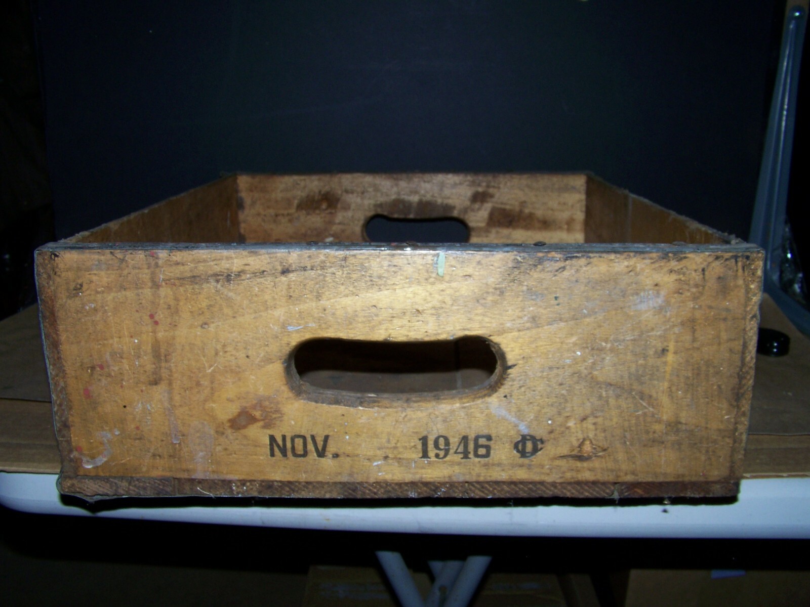 Antique Primitive Bakery Bread  wood metal Crate Box continental baking detroit