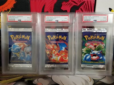 PSA 9 Base Set Unlimited Booster Pack ART SET Blastoise, Charizard, & Venusaur