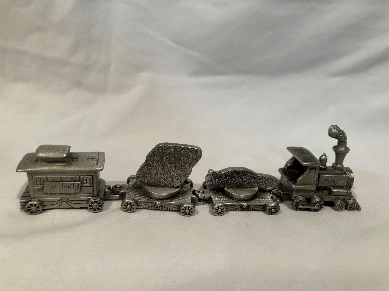 Dale Earnhardt JR Miniature Pewter Interlocking Train 4 Piece Set