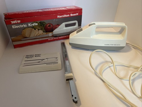 Vintage Hamilton Beach White Electric Meat Carving Knife Model 285W WORKS