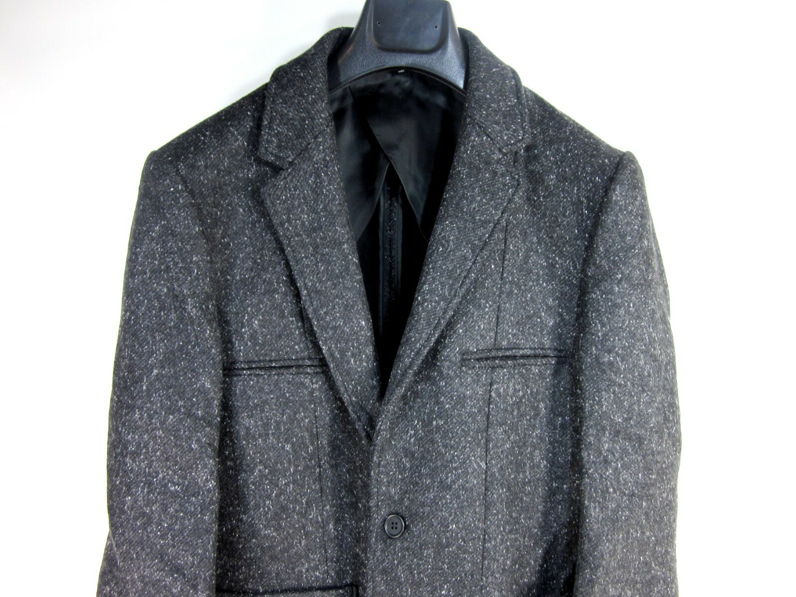 Pre-owned Edun Men's Double Face Wool Tweed Bound Blazer,charcoal, Us Size 38,new With Tag In Gray