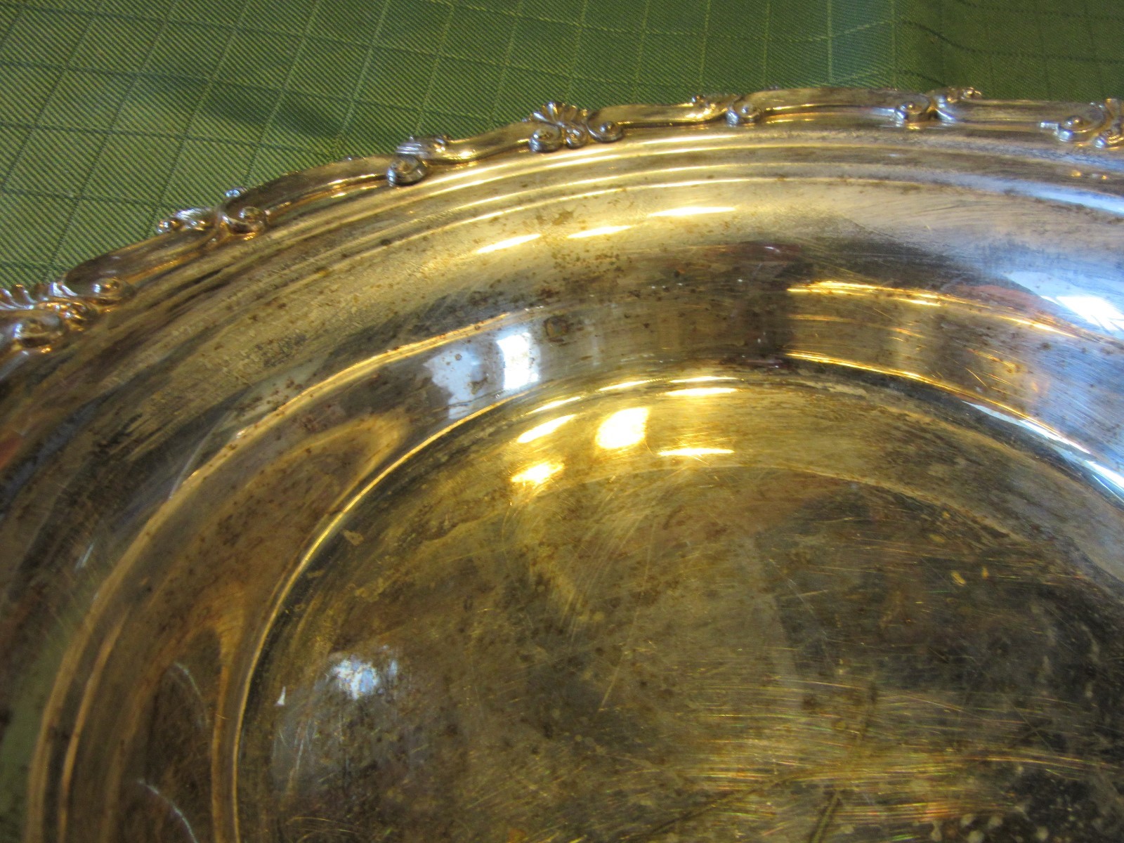 Vintage W SB Silver Plated Offering Plate? With Wood Handle