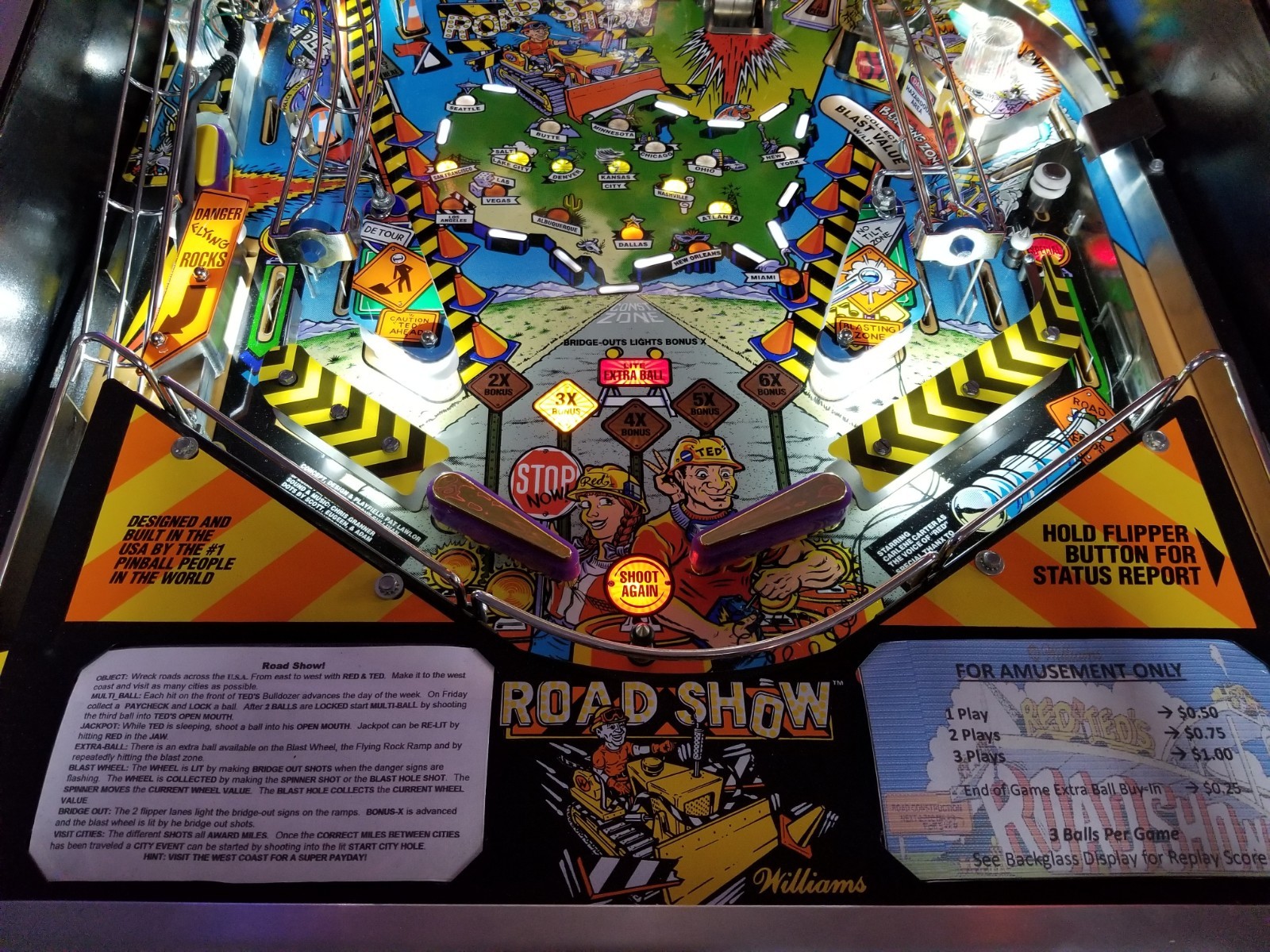 1994 Williams Red & Ted's Road Show Pinball Machine