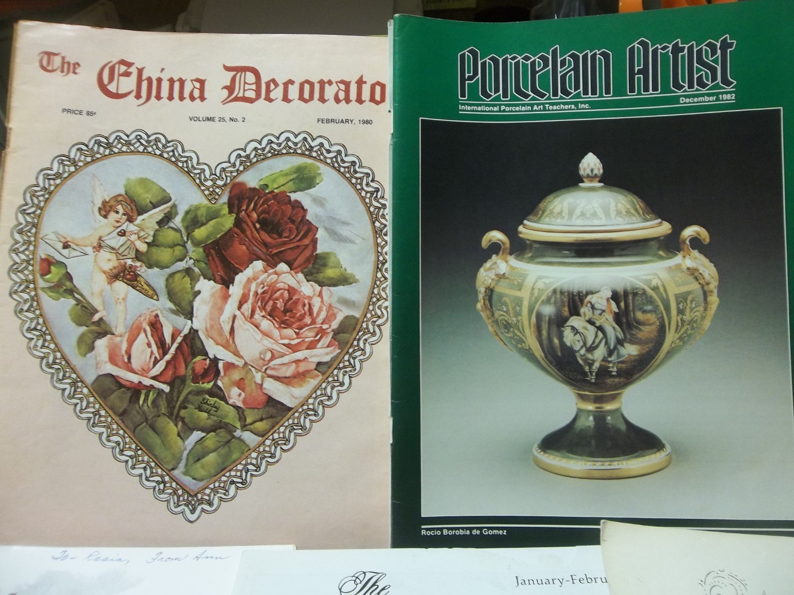 Lot of 5 vintage Mags-- China Painter, Porcelain Artist, China Decorator, FREE S