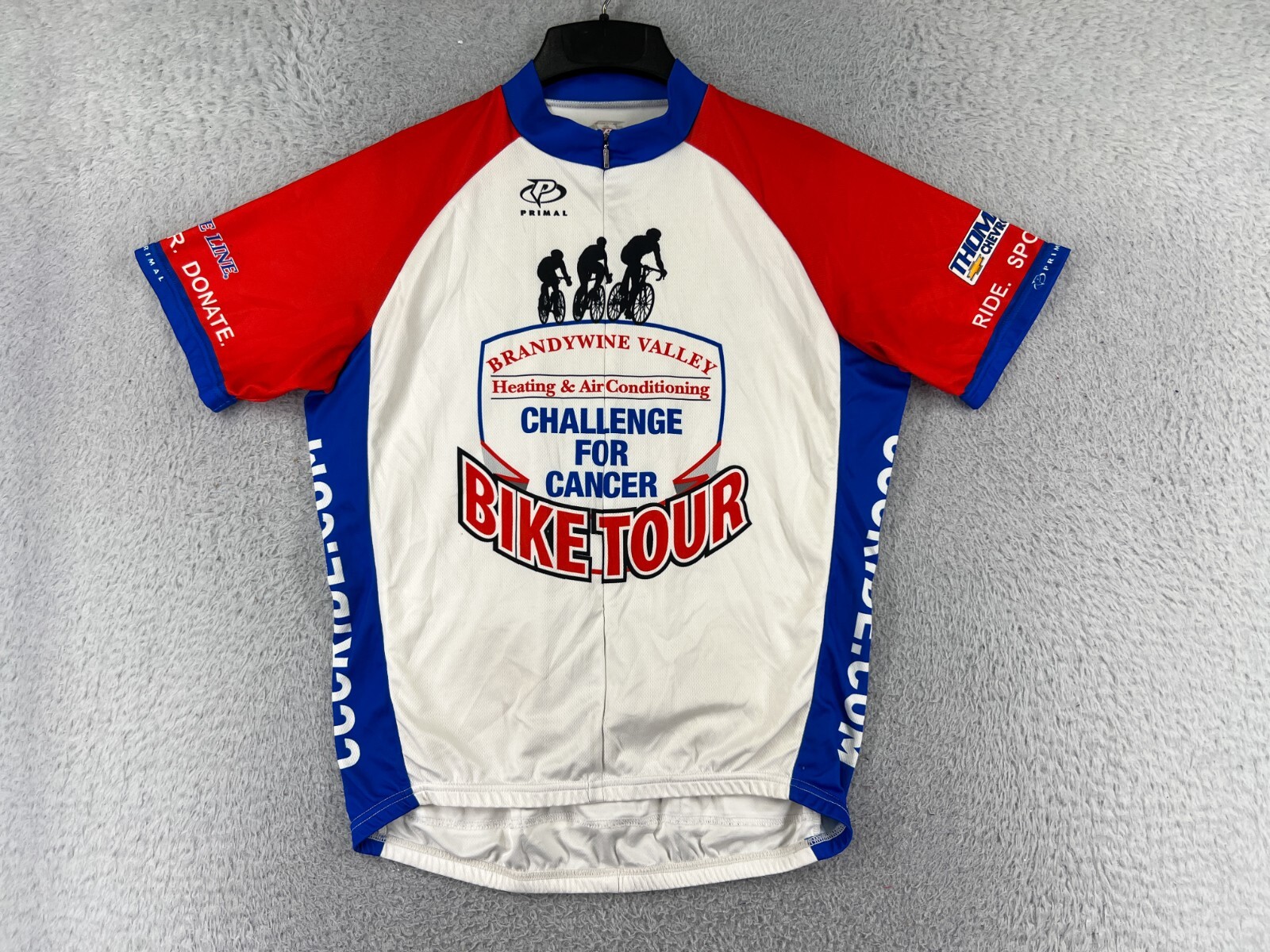 Performance Cycling Jersey Adult Large Red White Blue 1/2