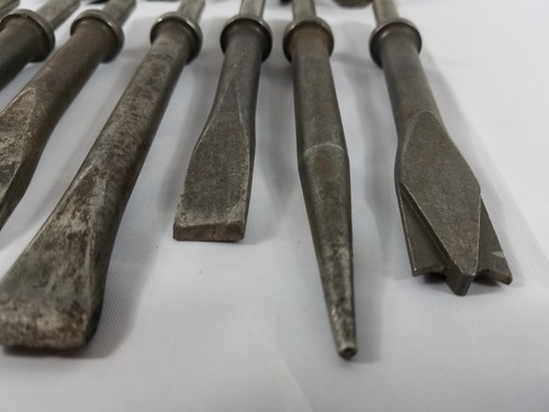 LOT OF 15 VINTAGE PNEUMATIC AIR CHISEL HAMMER BITS BIT Sioux Sears B & D More