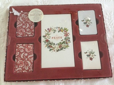 New Designer Series Bridge Set Peace Fringe Cards Tally Score Pad NIB 2 Decks