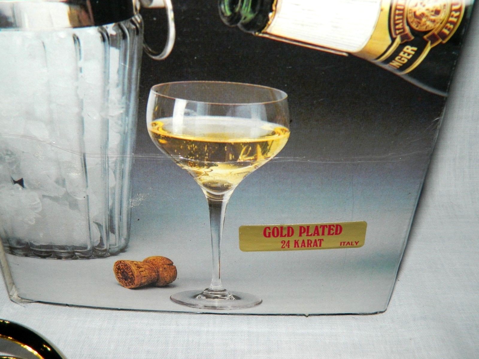 Le Grip 24K Gold Plated Champagne Wine Bottle Holder Server VTG Italy Brevettato