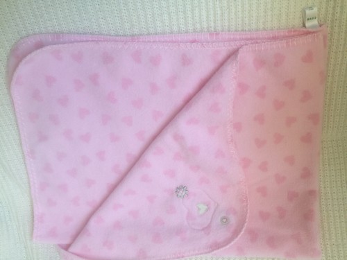 CIRCO Target Stores Pink Fleece Embellished HEARTS Heart Flower Baby BLANKET