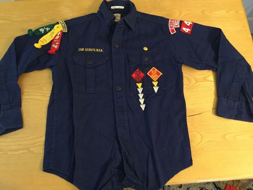Vintage 70’s Cub Scouts Webelos Uniform Lot. Shirts, Pants, Shorts, Hats, Scarfs
