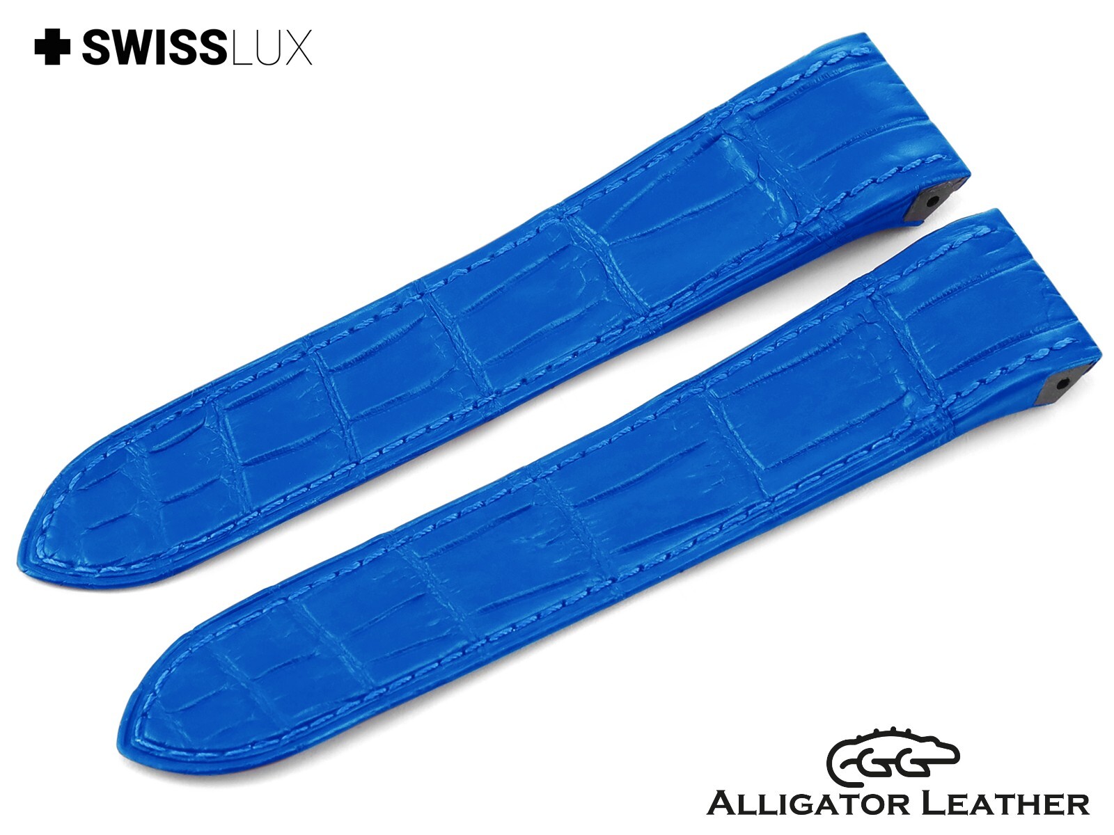 Genuine Alligator for CARTIER De SANTOS Blue Crocodile