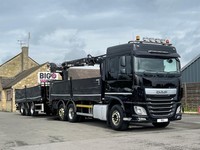 2017 Daf XF 510 FAN 6X2 26TON HGV FLATBED+CRANE+BRICK GRAB Diesel black 