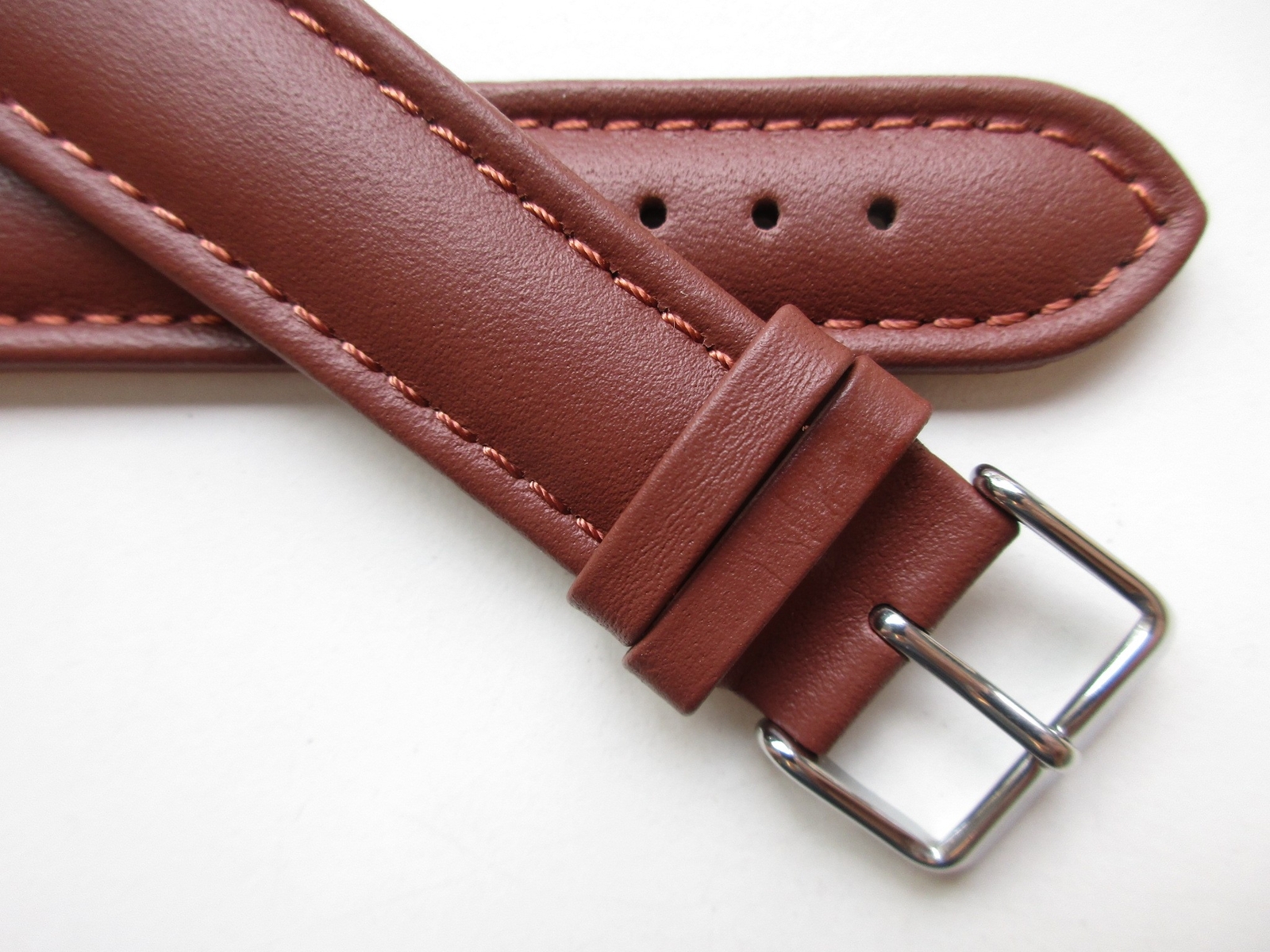 Gingerbread Brown 22 MM Sport 6mm thick leather watch band Gingerbread Brown 22 MM Sport 6mm thick leather watch band