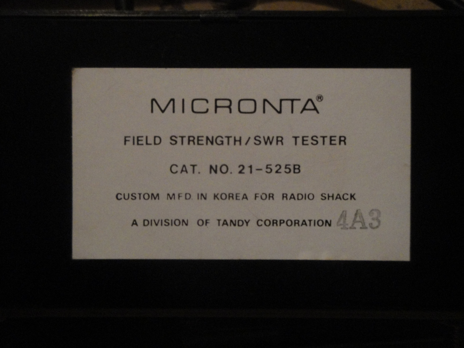 Micronta Field Strength SWR Tester  21-525B Radio Shack HAM with box LOOK!