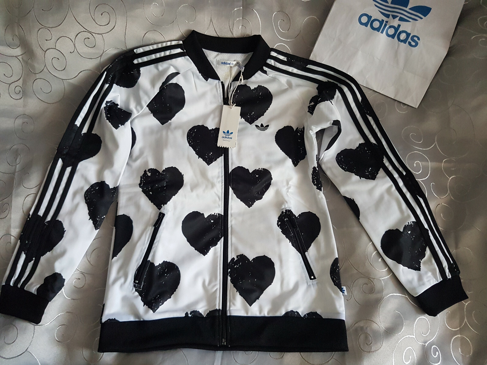 Pre-owned Adidas Originals Adidas Superstar Damen Jacke Heart Graphic Jacket Herz Sst Track Xs - L