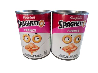 (2 CANS) Spaghetti-O s Spaghettios with Franks Hot Dogs DISCONTINUED BB 11/24