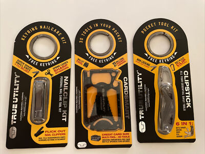Combo 3 TRUE UTILITY Full Size Large Multi Tool 10 in One, Nail Clips,Cardsmart