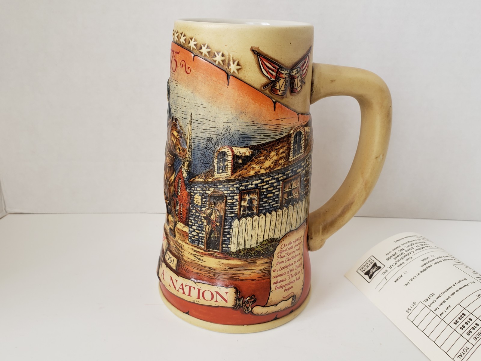 Miller Stein High Life Birth of a Nation Beer Mug  Tankard 1775 1st Series 1991