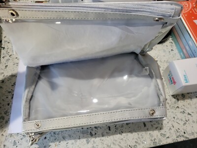 Elizabeth Arden Two Sided Cosmetic Make up Bag, SILVER
