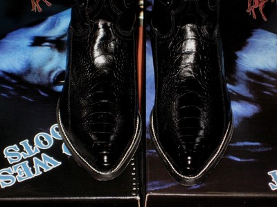 Pre-owned Wild West Boots Wild West Black Genuine Ostrich Leg Western Cowboy Boot J-toe (ee+) 2990505