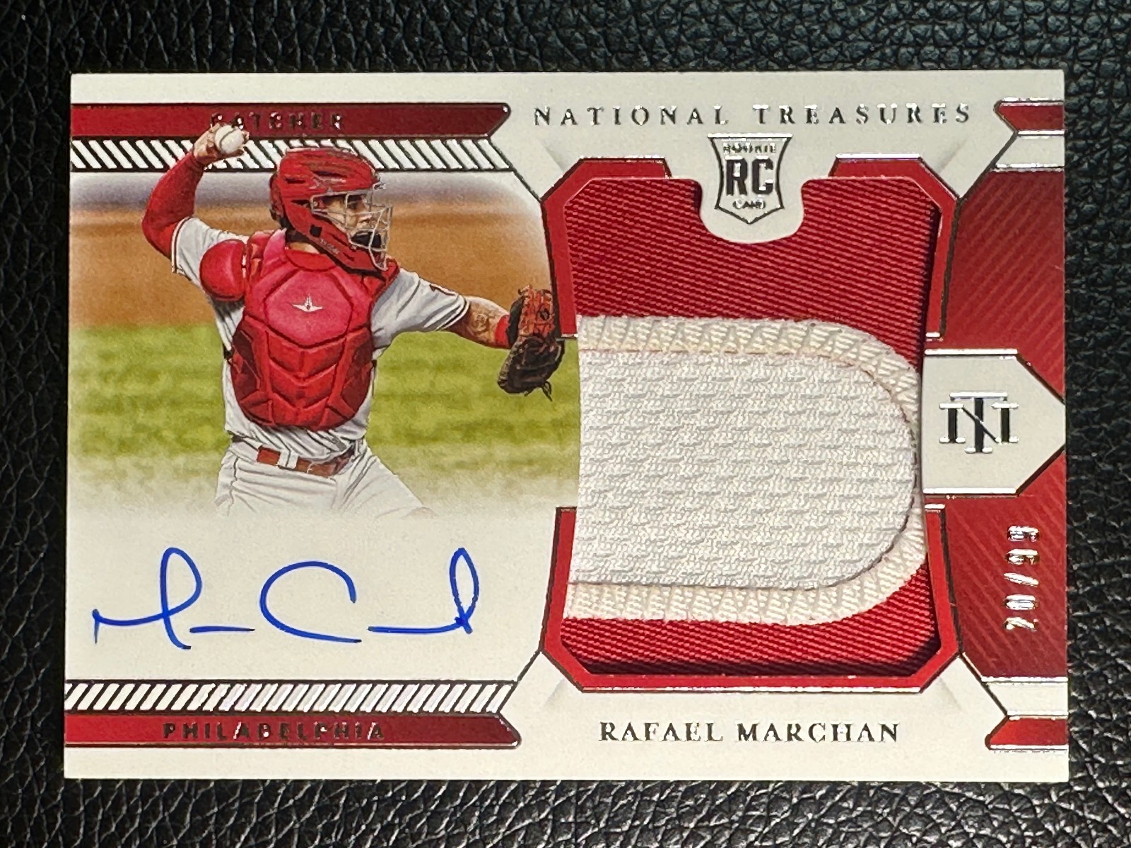 2021 National Treasures RPA #217 Rafael Marchan 20/99 Auto Patch RC Rookie