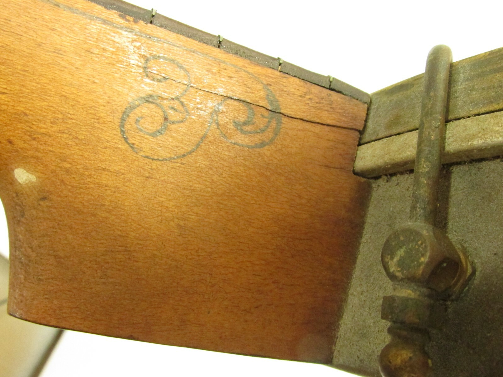 Vtg Old Open Back Brass Meta Wood 4 Four String Banjo (For restore or display)