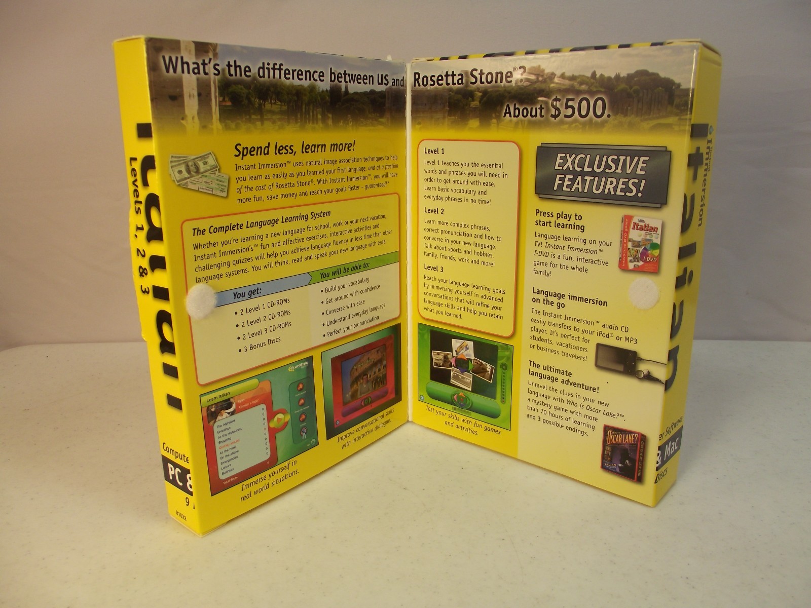 Instant Immersion Italian Levels 1,2 and 3. Learn to Speak ITALIAN Fast Ship