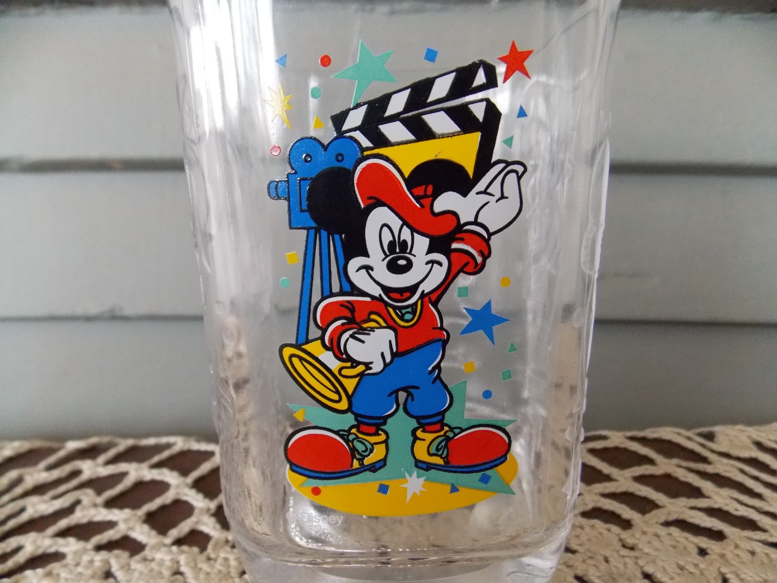 Vintage McDonald's 2000 Disney World Studios Square Glass Tumbler Mickey Mouse