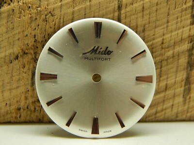 Mido Vintage Watch Dial Pearl 28.96mm Silver Arrow Markers Multifort New Old Stk