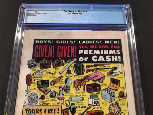 Our Army at War 83 CGC 4.5 UNIVERSAL BLUE LABEL - 1st Sgt. Rock - WAR!!!!!!! 81