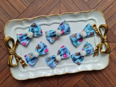 ~BabyRou~ 50 x Dog Grooming Bows (Pretty Cats Printed Ribbon)