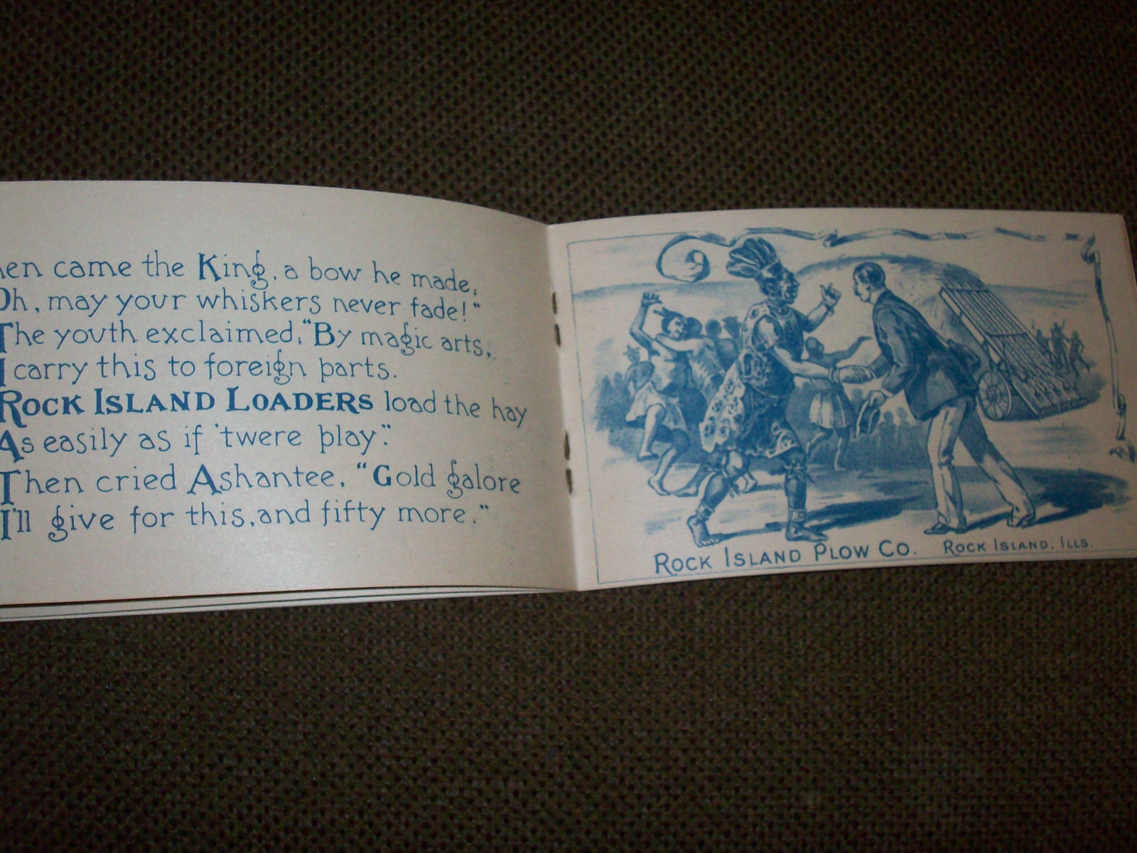 Original 1890's Rock Island Plow Co. Advertising Booklet Black Memorabilia
