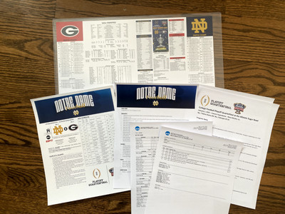 Notre Dame Sugar Bowl WIN! - Media Flipcard Program Postgame Notes CFP 2025