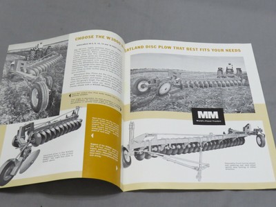 vintage Minneapolis Moline W3000 Disc Plow Tractor Sales Brochure 1966 wheatland