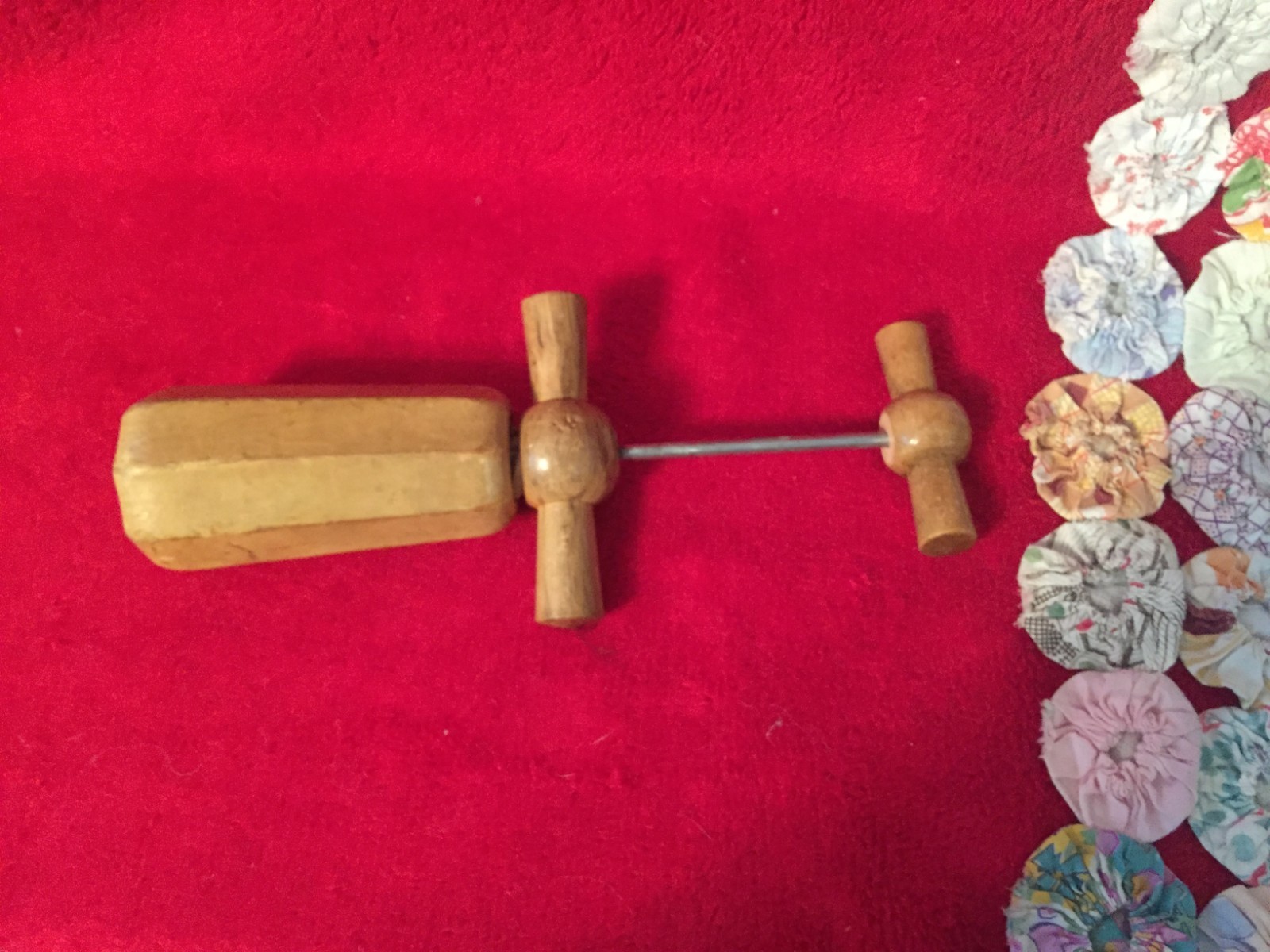 Vintage Primitive Wooden Hand Made Corkscrew Wine Bottle Opener Antique Unique