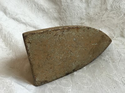 Antique Geneva? Sad Iron - 8# Goldtone HEAVY door stopper weight Gold Cast Iron