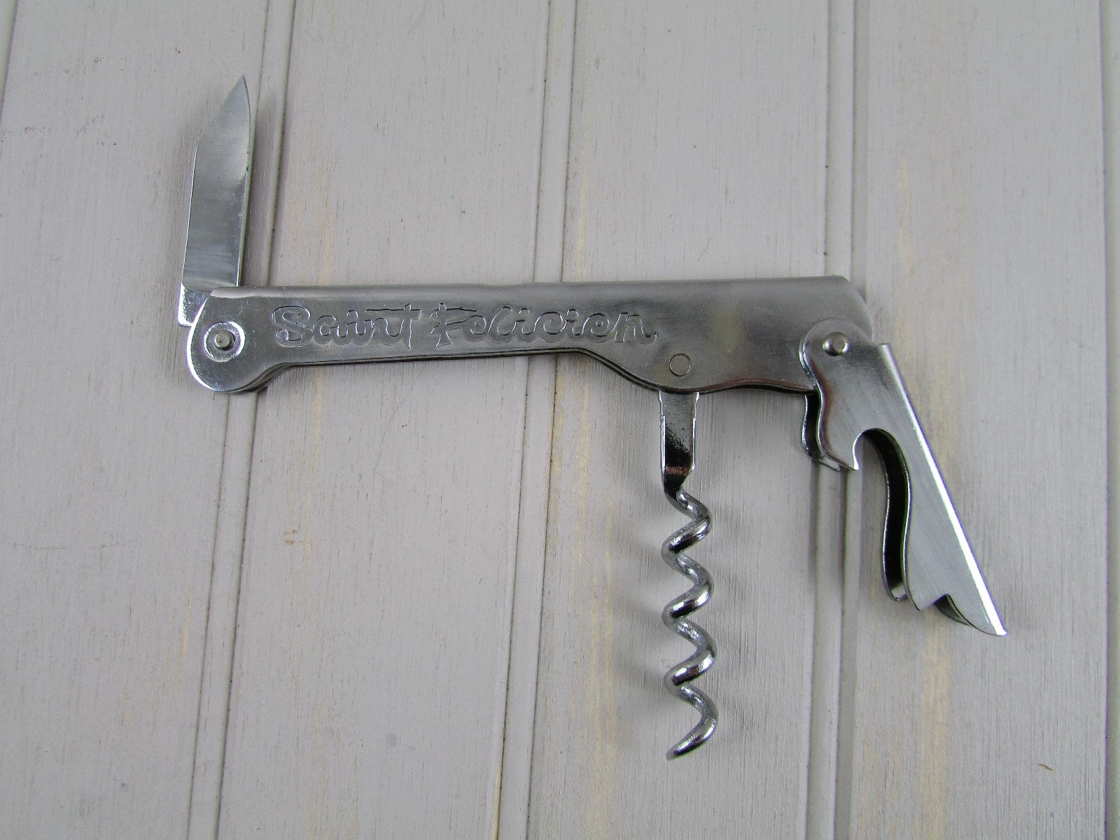 Vintage Corkscrew Bottle Opener Valderrobles Saint Felicien Stainless
