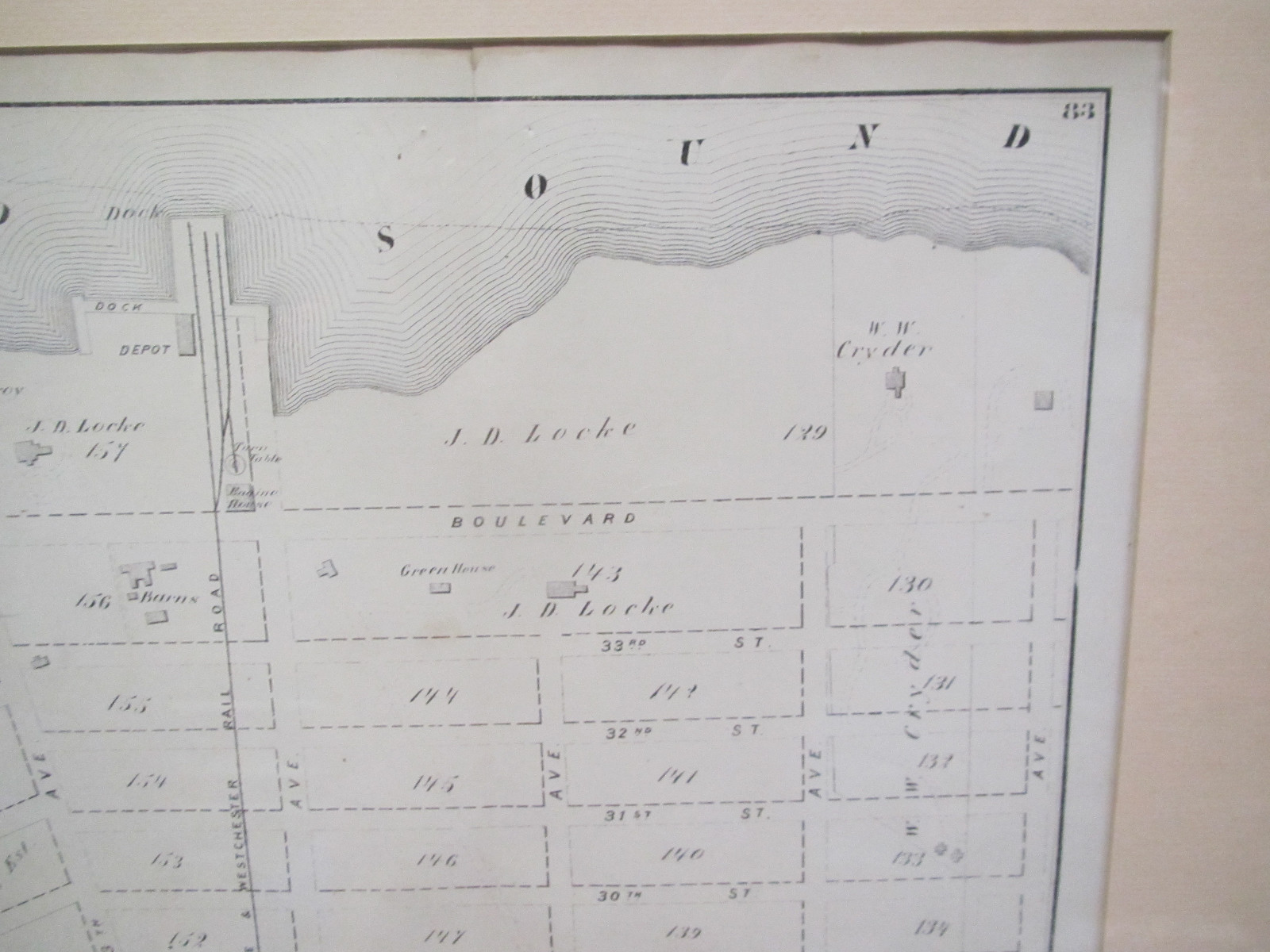 Whitestone Village New York Antique Map 1873 Framed 29
