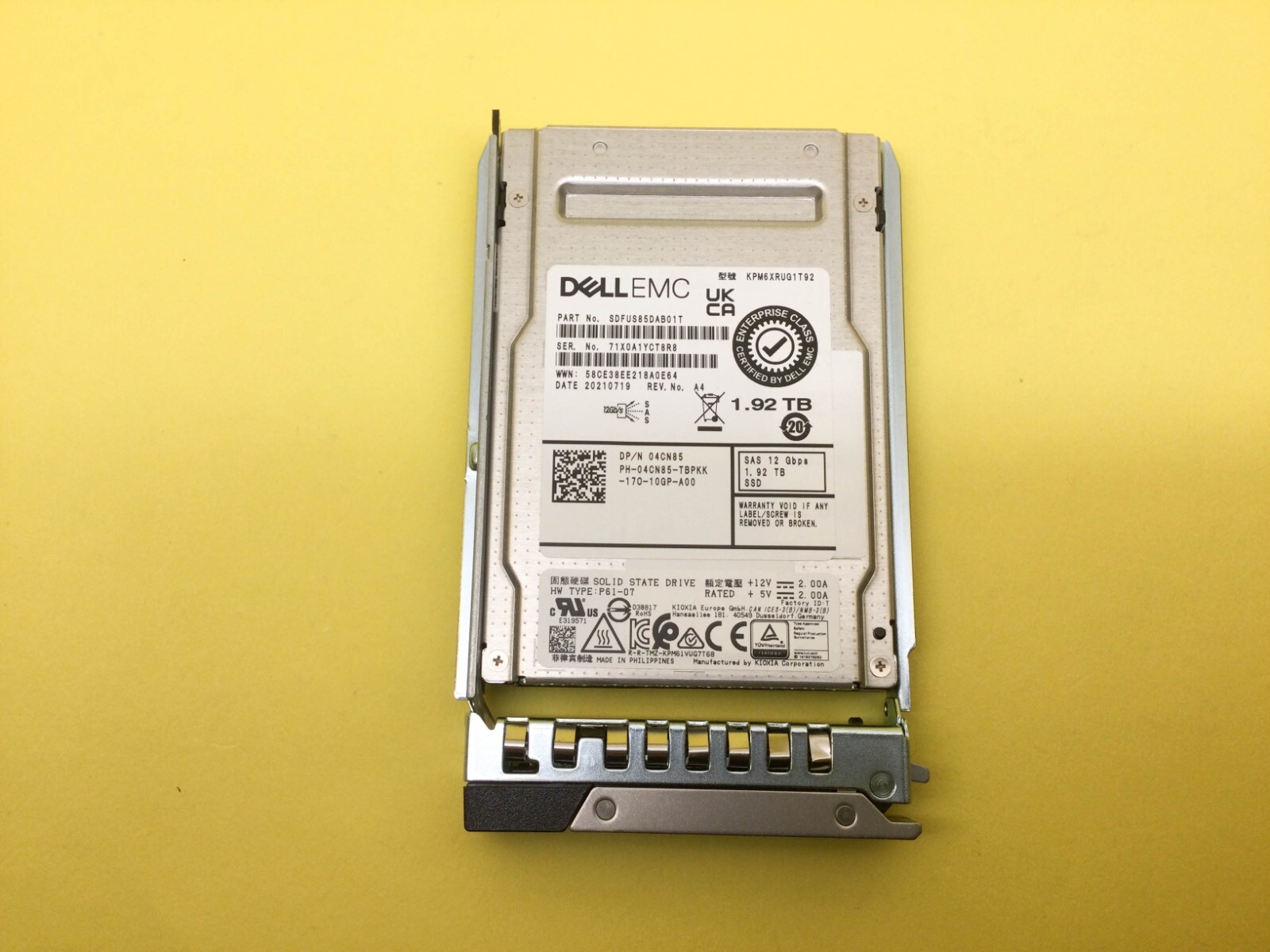 4CN85 Dell 1.92TB SAS 12Gbps Read Intensive 2.5in SSD 04CN85