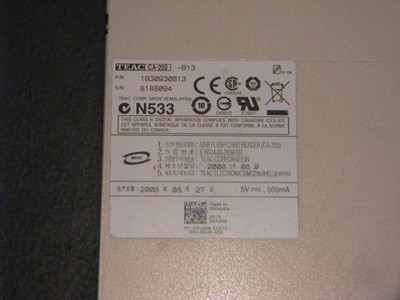 USB Flash Card Reader Teac Desktop (CA-200) SD/MMC/RS/SM/xD/GF/MD/MS