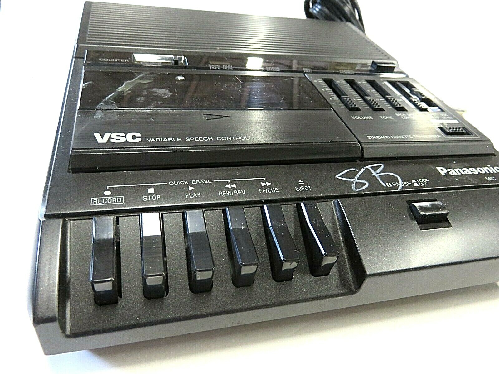 VTG Panasonic Black Standard Cassette Transcriber/Playback/Recorder