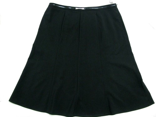 Jupe East 5th évasée Femme Taille 10, Doublée, Rayures Diagonales Noires/bleues/ivoire - Neuve