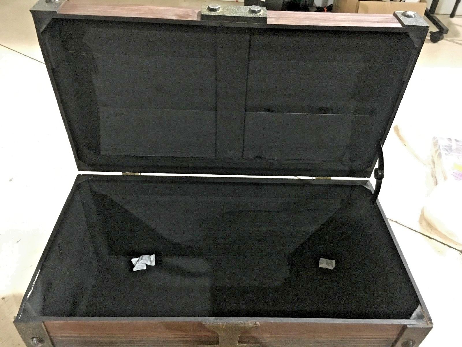 Household Essentials Stripped Weathered Wooden Storage Trunk Small E4