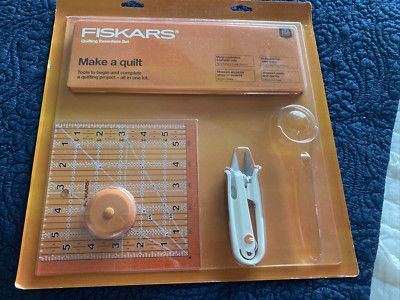 FISKARS QUILTING ESSENTIALS SET/PARTIAL KIT-SNIPS/MEASURING TAPE/RULER 12.5 NIP