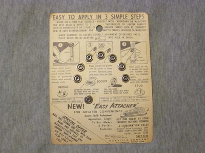Gripper Snap Fasteners for Baby Retro Vintage 1950s Original Print Advertisement