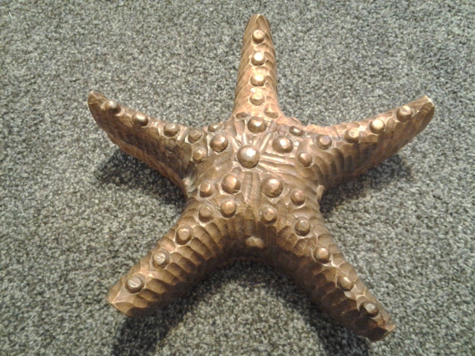 Vintage Beautiful carved Wood Starfish shaped paper weight desk approx. 11